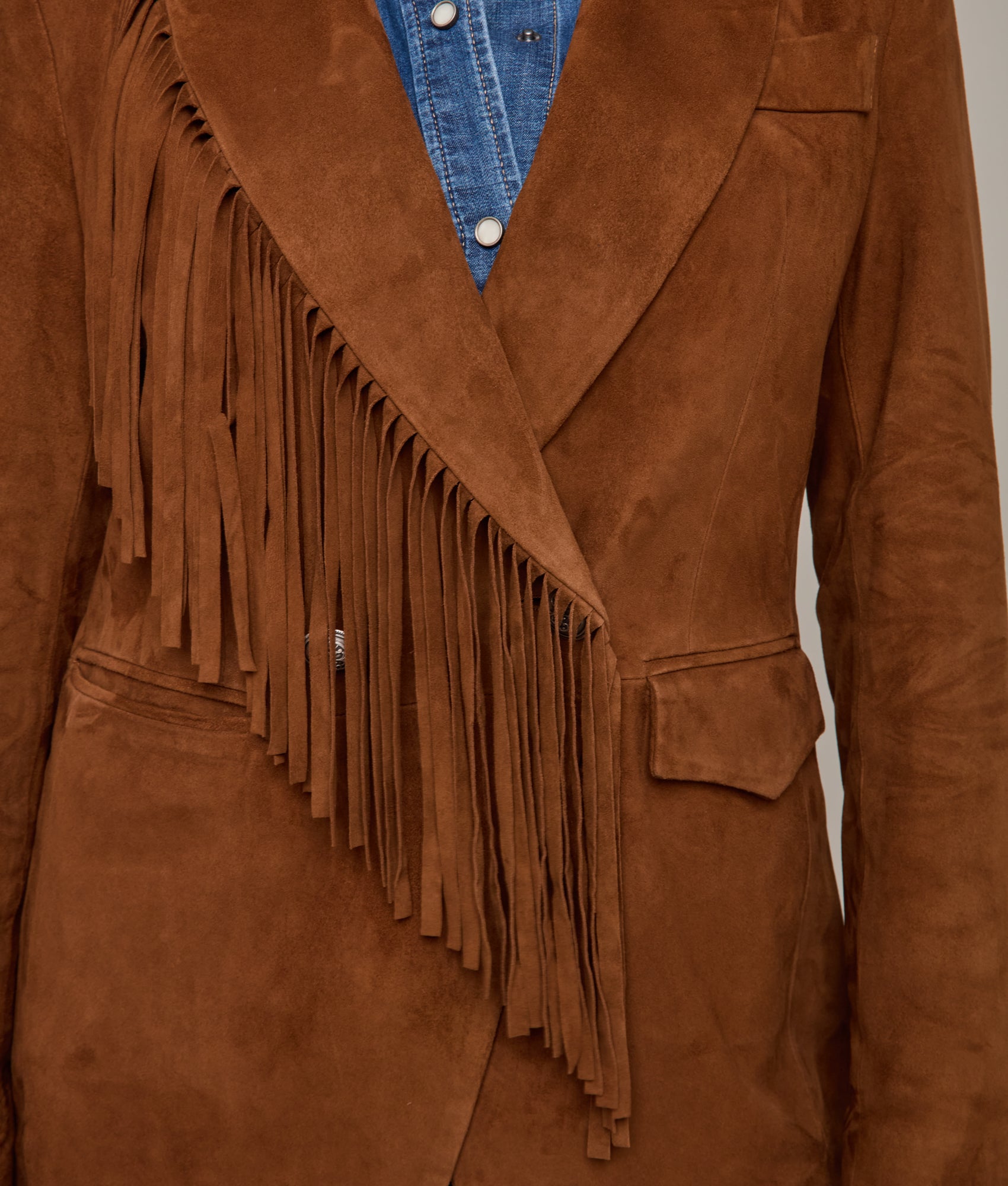 Valerie Suede Blazer :: Cognac - Image 7