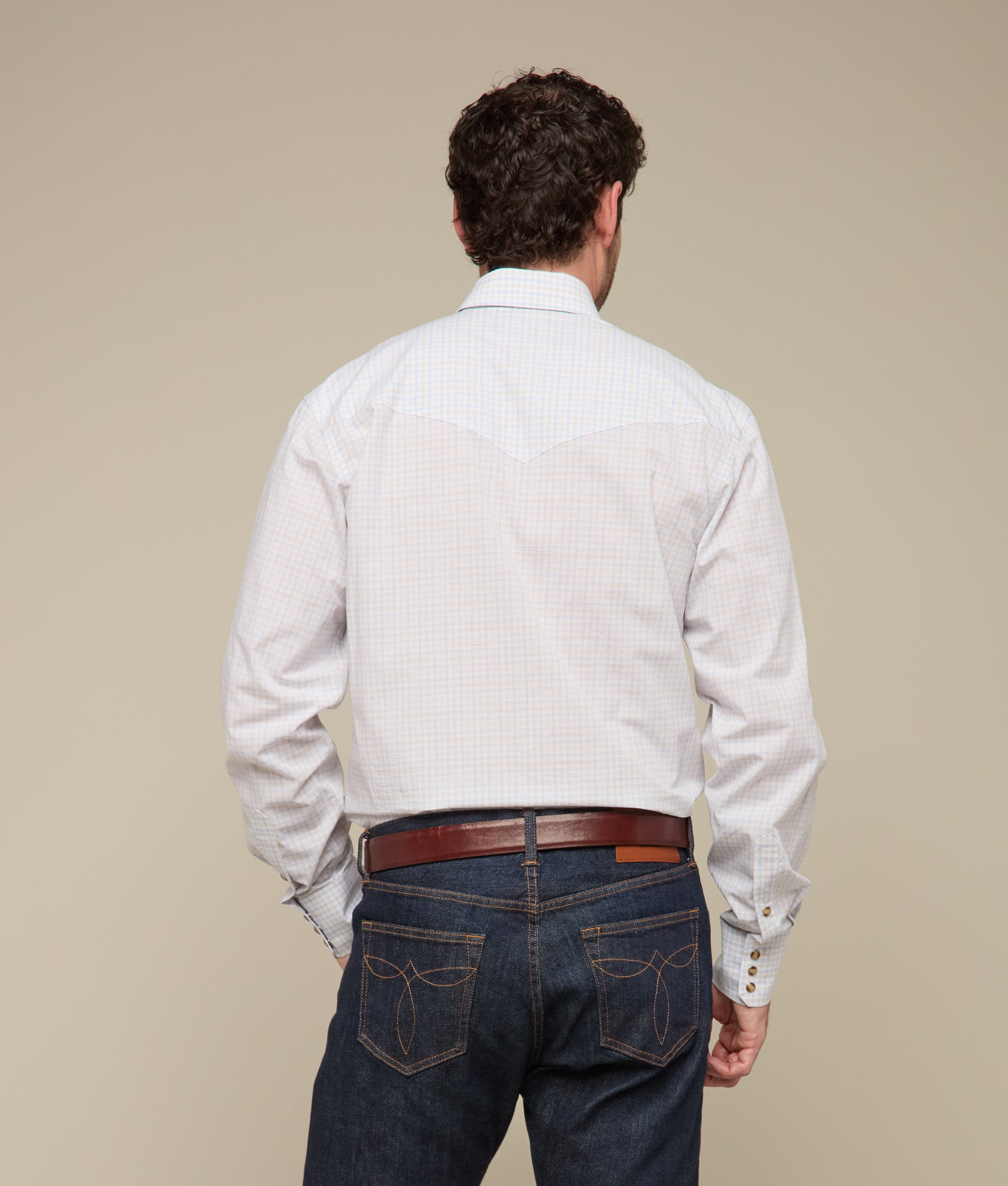 El Paso Plaids :: Blue/Tan Mini Check - Image 7