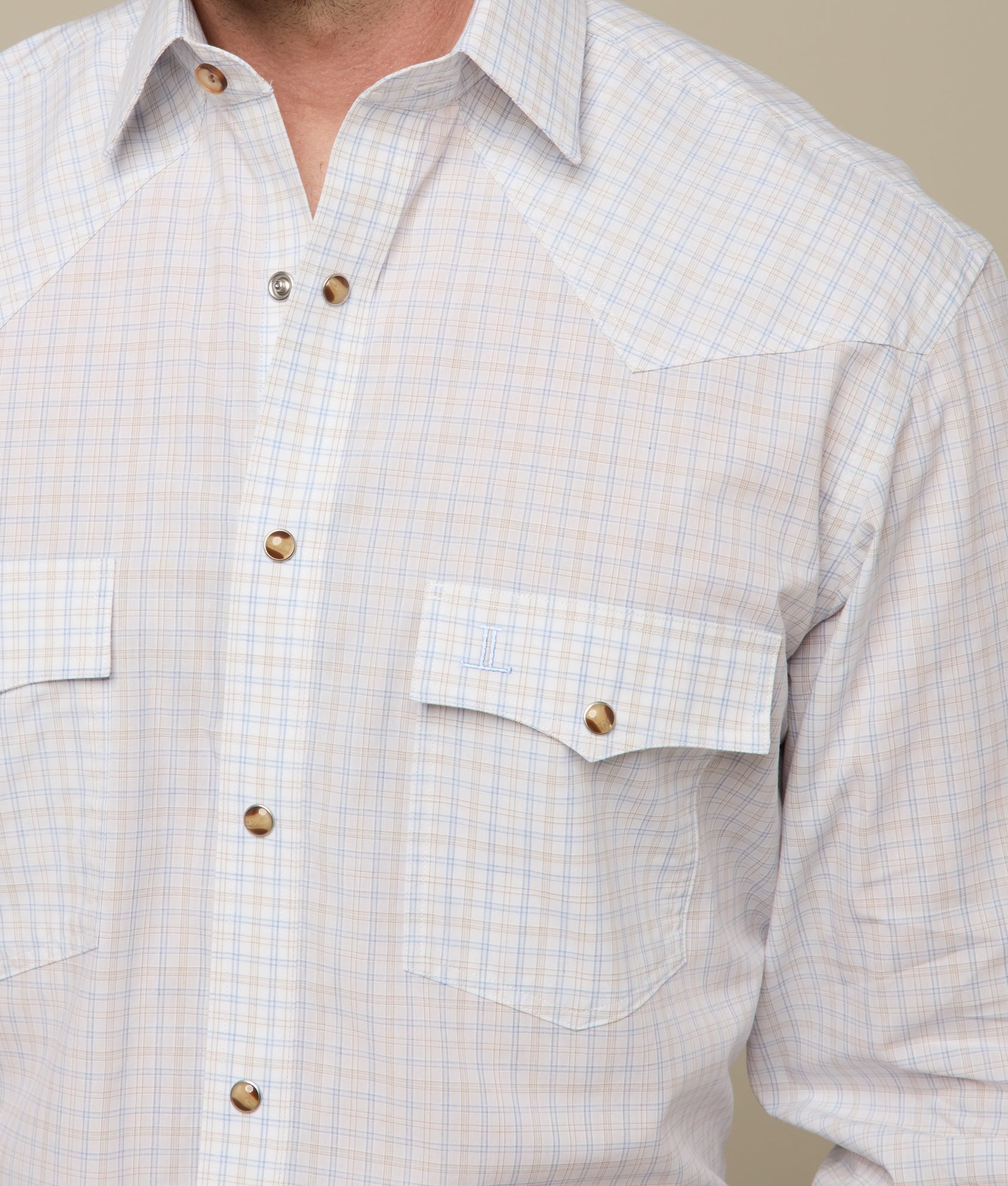 El Paso Plaids :: Blue/Tan Mini Check - Image 6