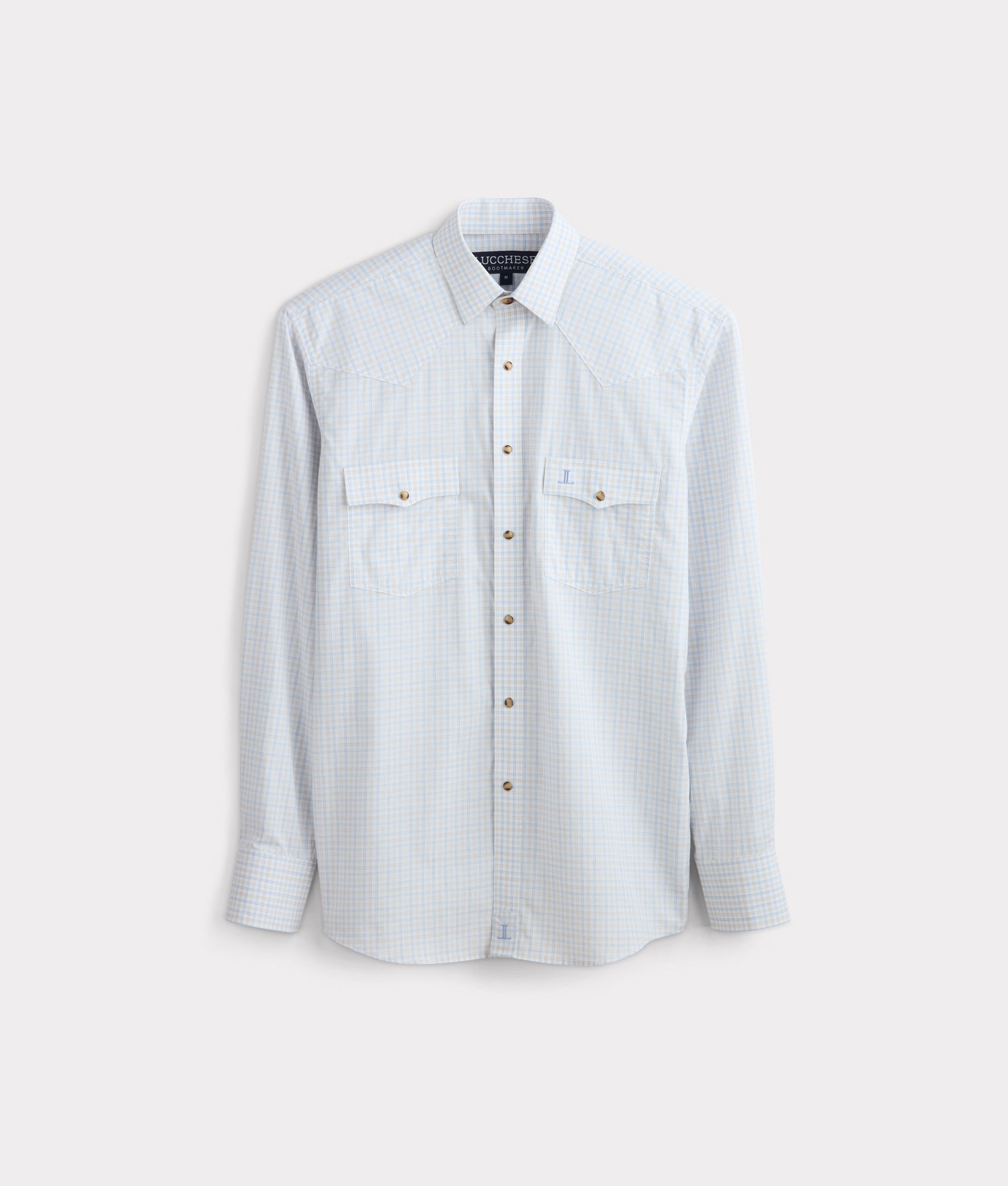 El Paso Plaids :: Blue/Tan Mini Check