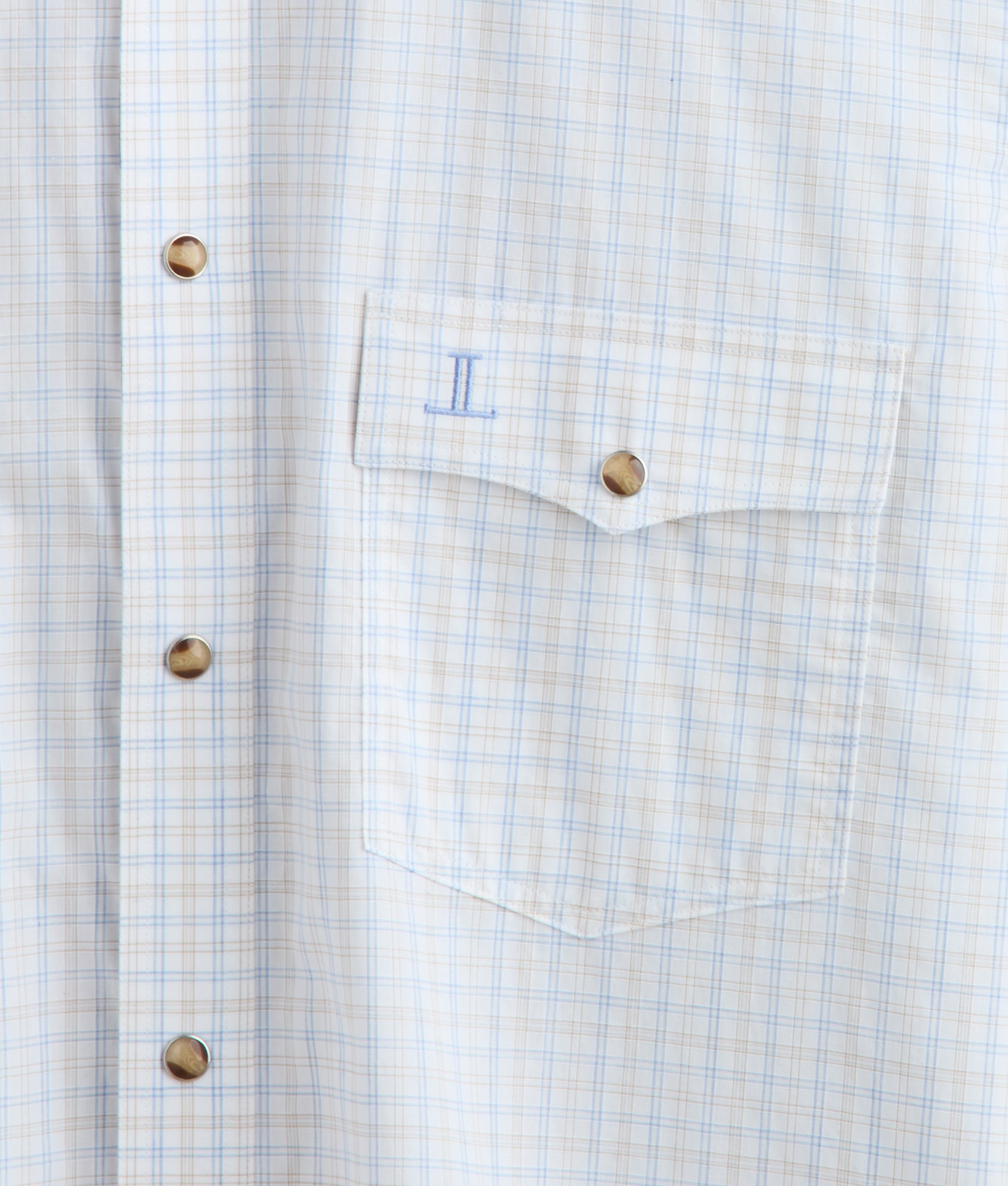 El Paso Plaids :: Blue/Tan Mini Check - Image 8
