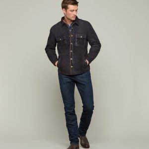 Franklin Waxed Suede Jacket :: Navy