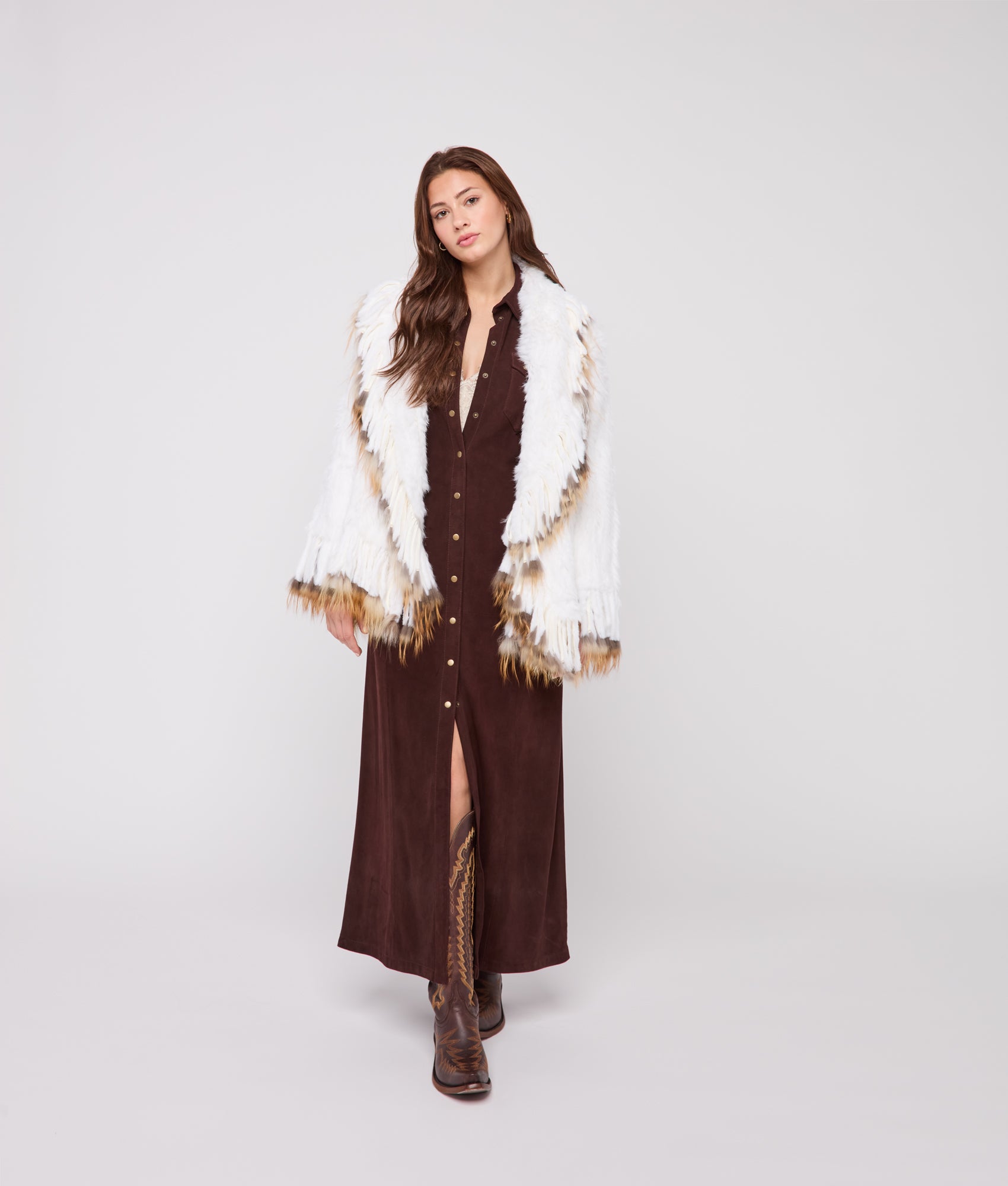 Francis Fur Fringe Jacket :: White - Image 7