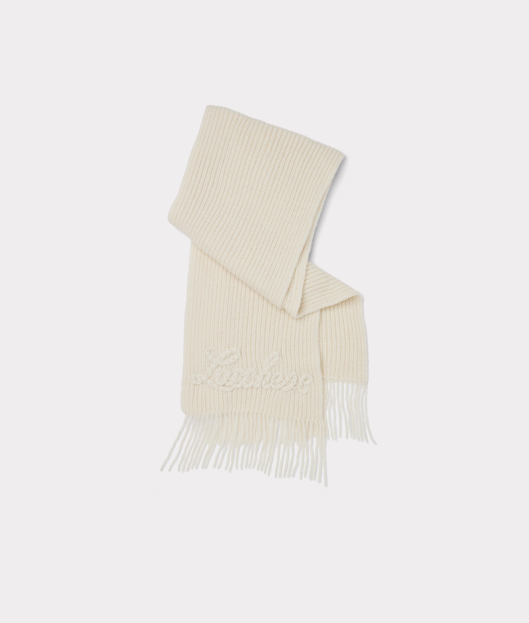 Script Knitted Scarf :: Cream