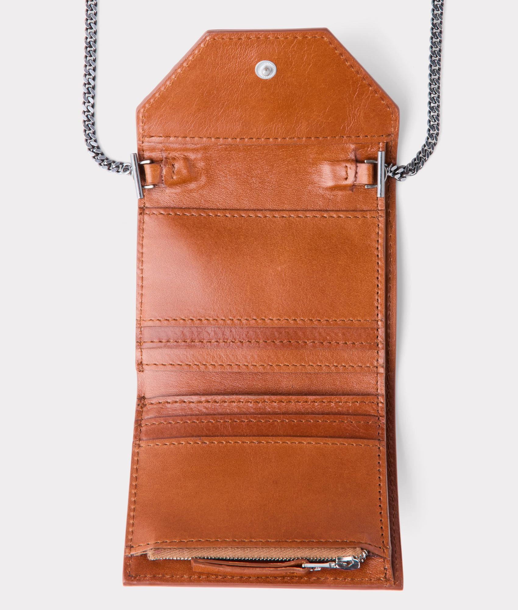 Exotic Short Wallet On A Chain :: Cognac - Image 11