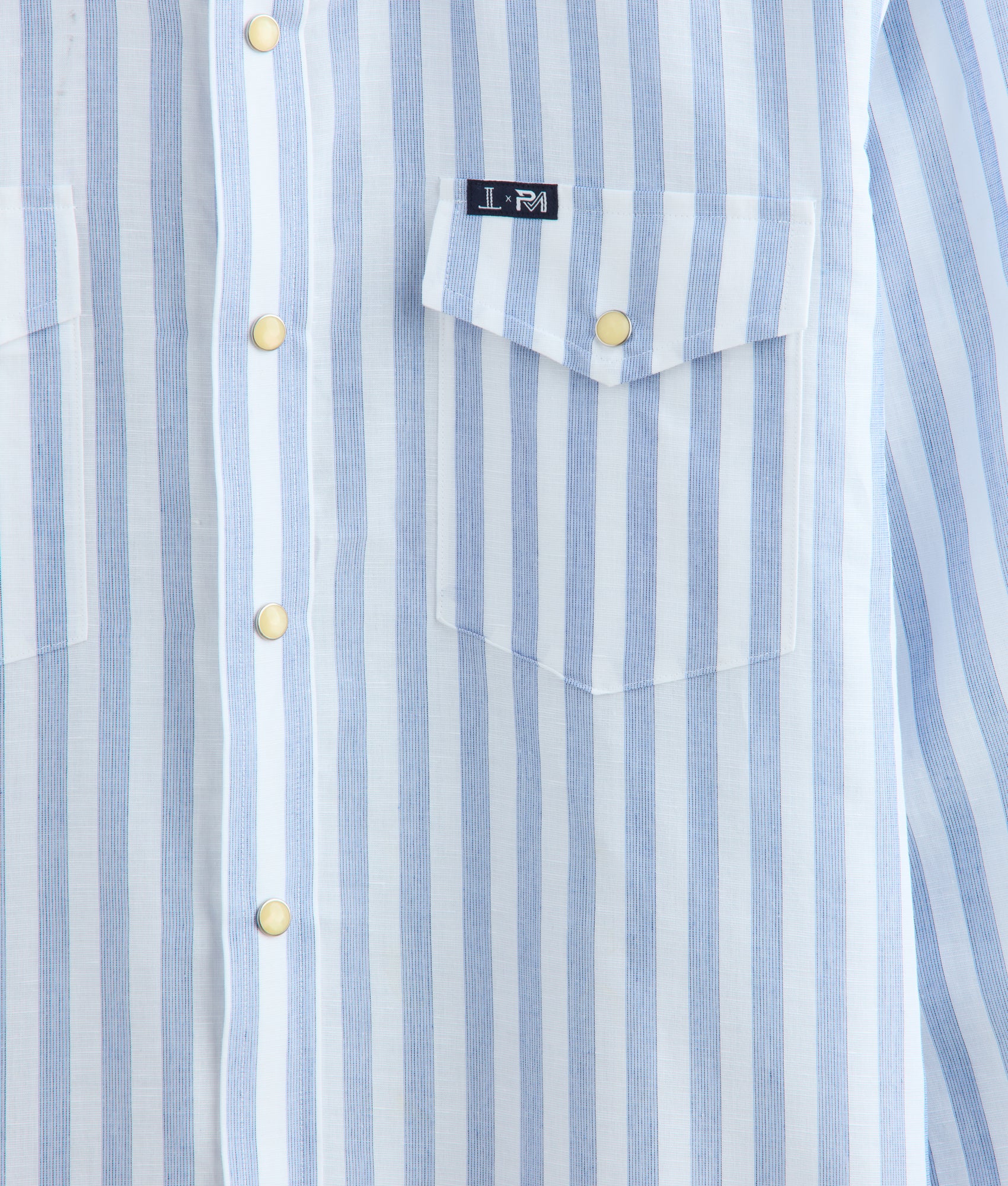 Lucchese x Parker McCollum Long Sleeve Snap :: White/Blue Stripe - Image 12