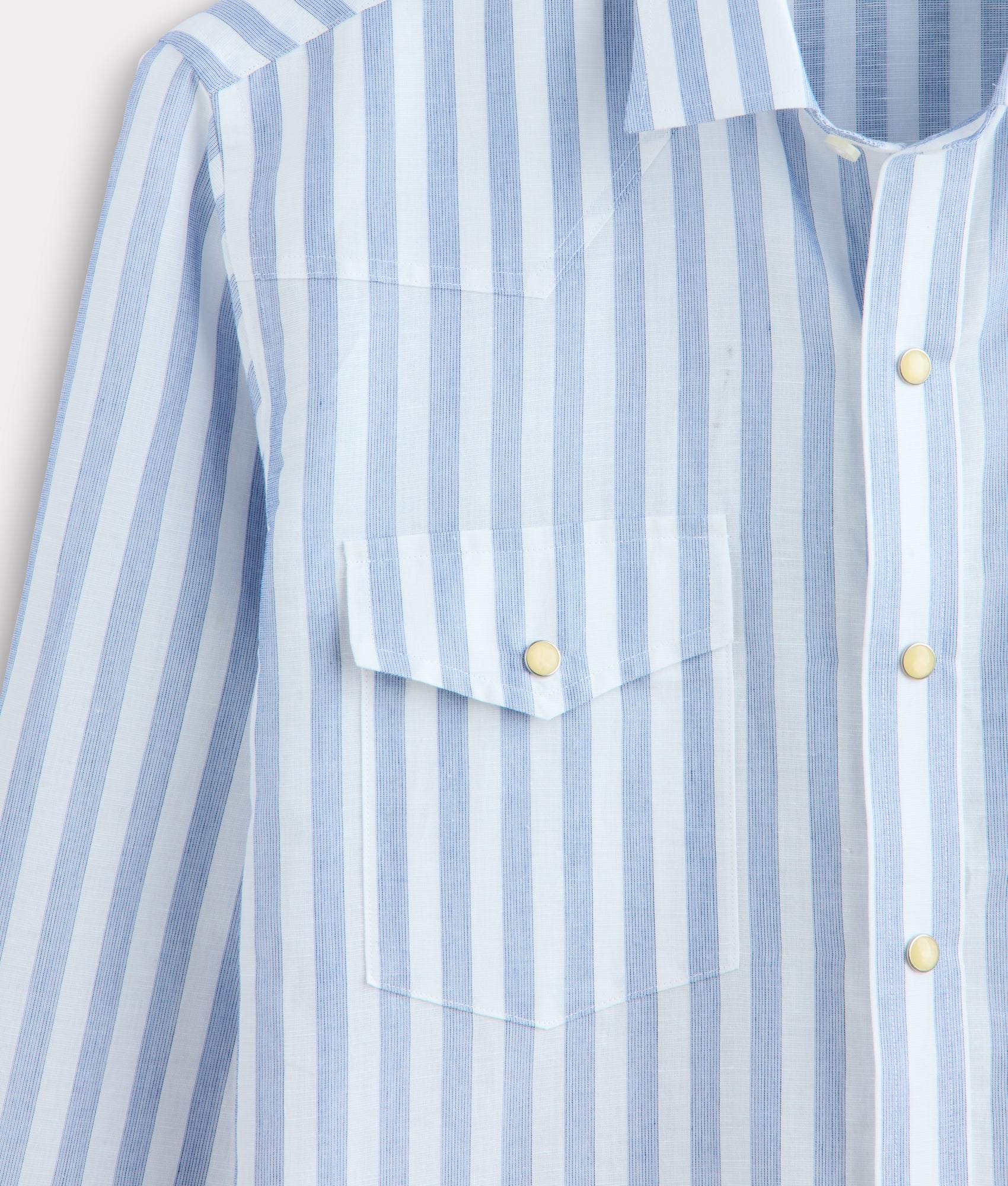 Lucchese x Parker McCollum Long Sleeve Snap :: White/Blue Stripe - Image 10