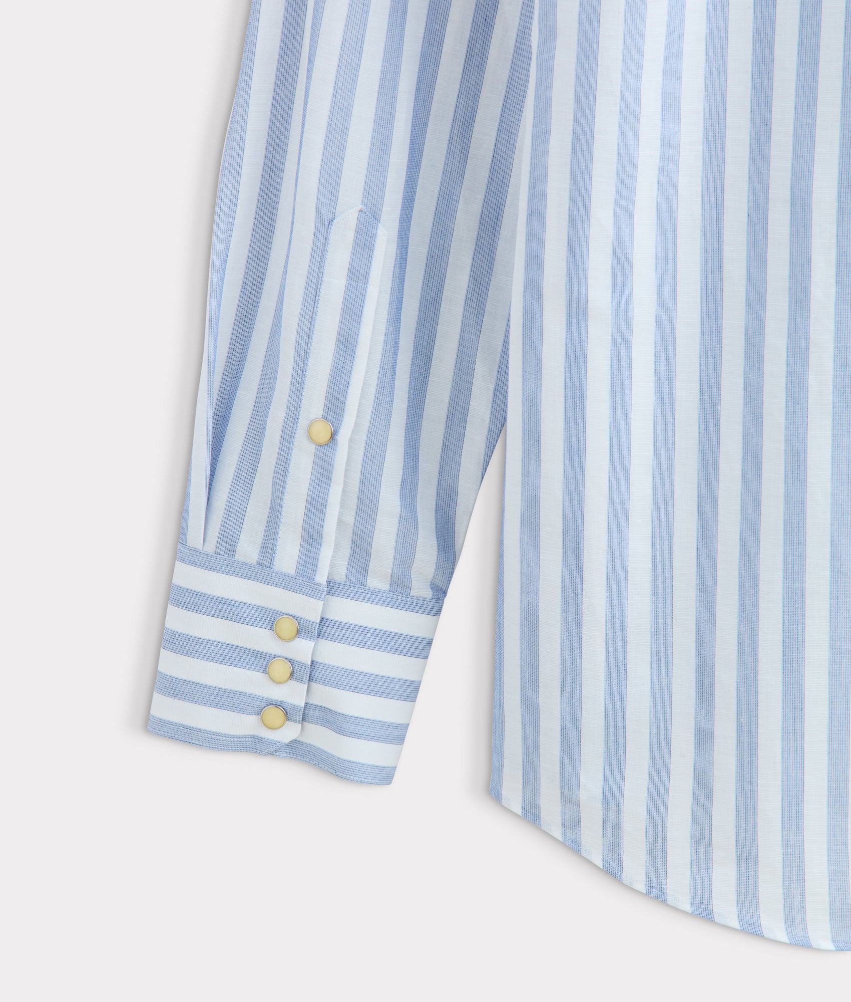Lucchese x Parker McCollum Long Sleeve Snap :: White/Blue Stripe - Image 14