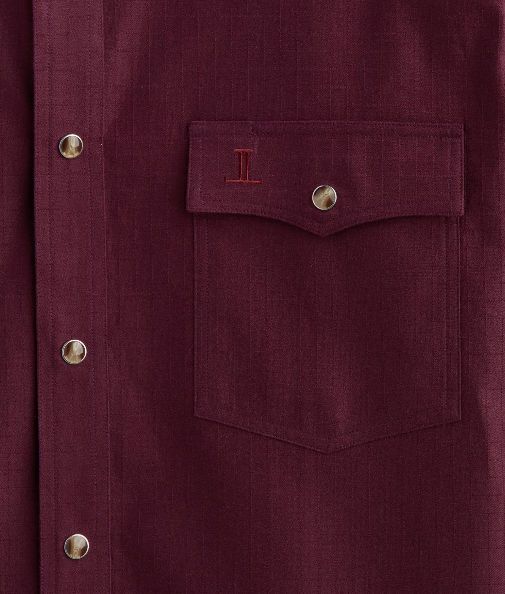Square Dobby Shirt :: Black Cherry - Image 11