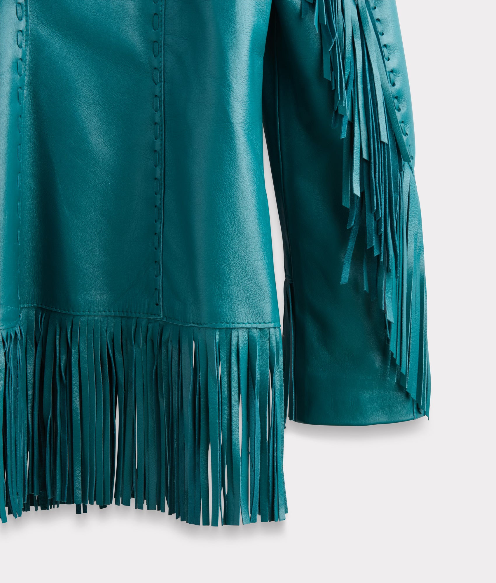 Tallulah Fringe Jacket :: Teal - Image 8