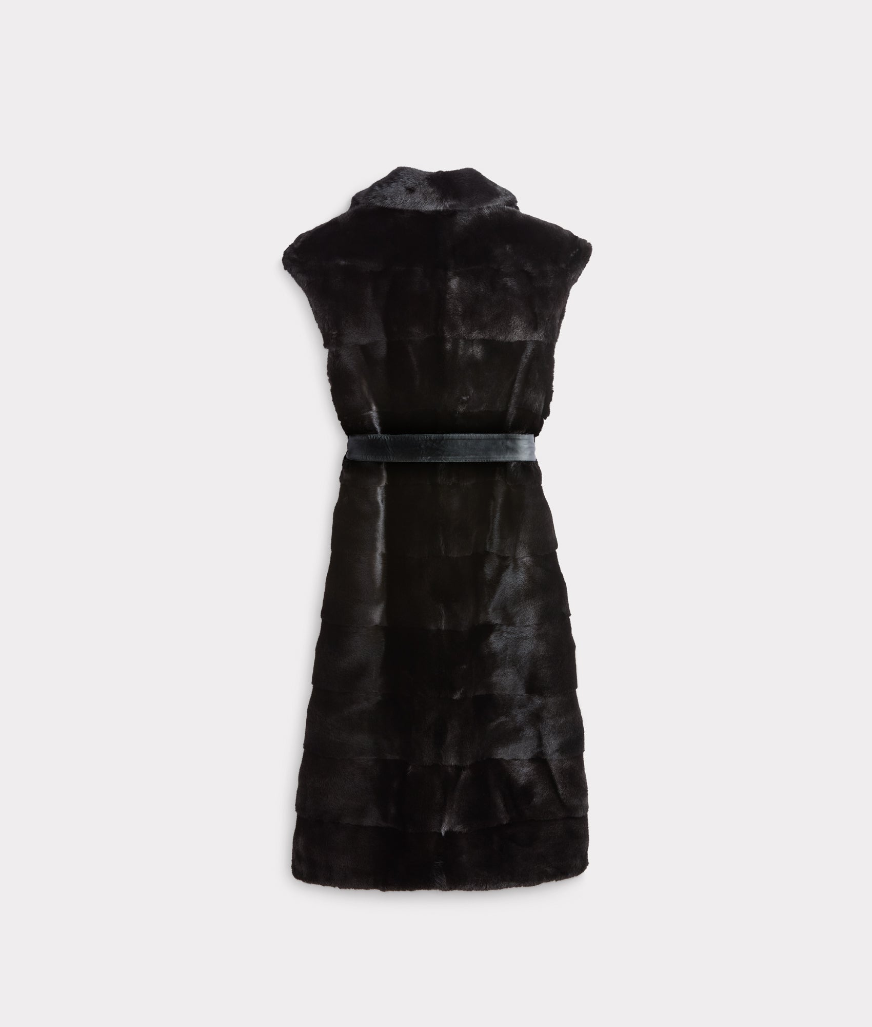 Andrea Sleeveless Fur Coat :: Black - Image 6
