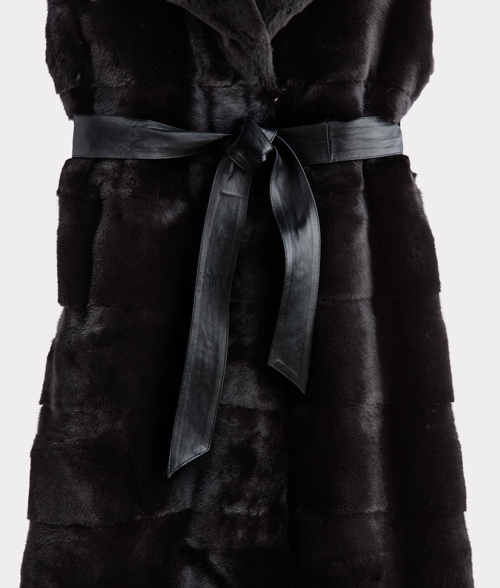 Andrea Sleeveless Fur Coat :: Black - Image 11