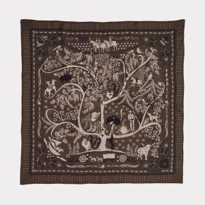 Roots Silk Scarf :: Brown