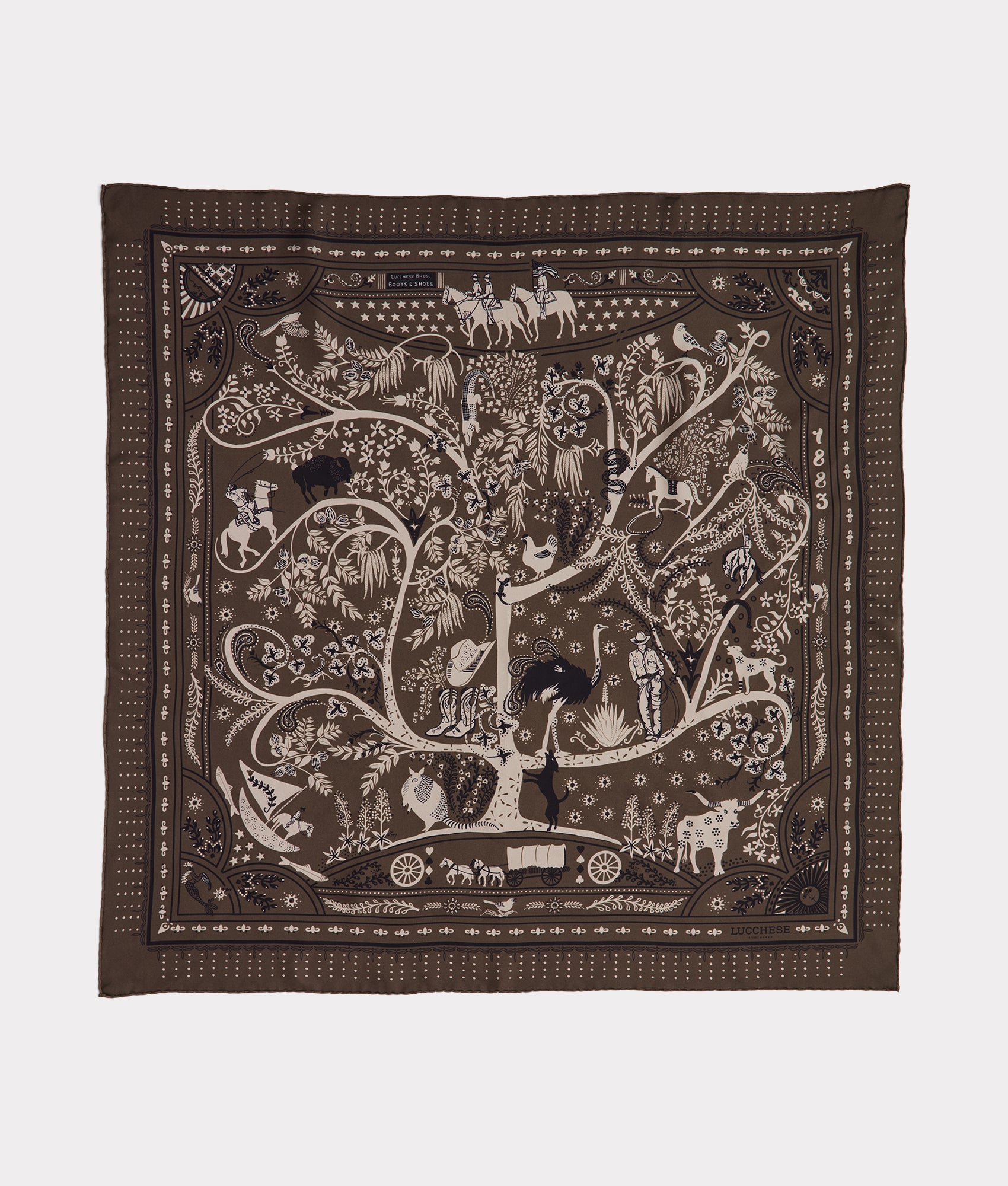 Roots Silk Scarf :: Brown