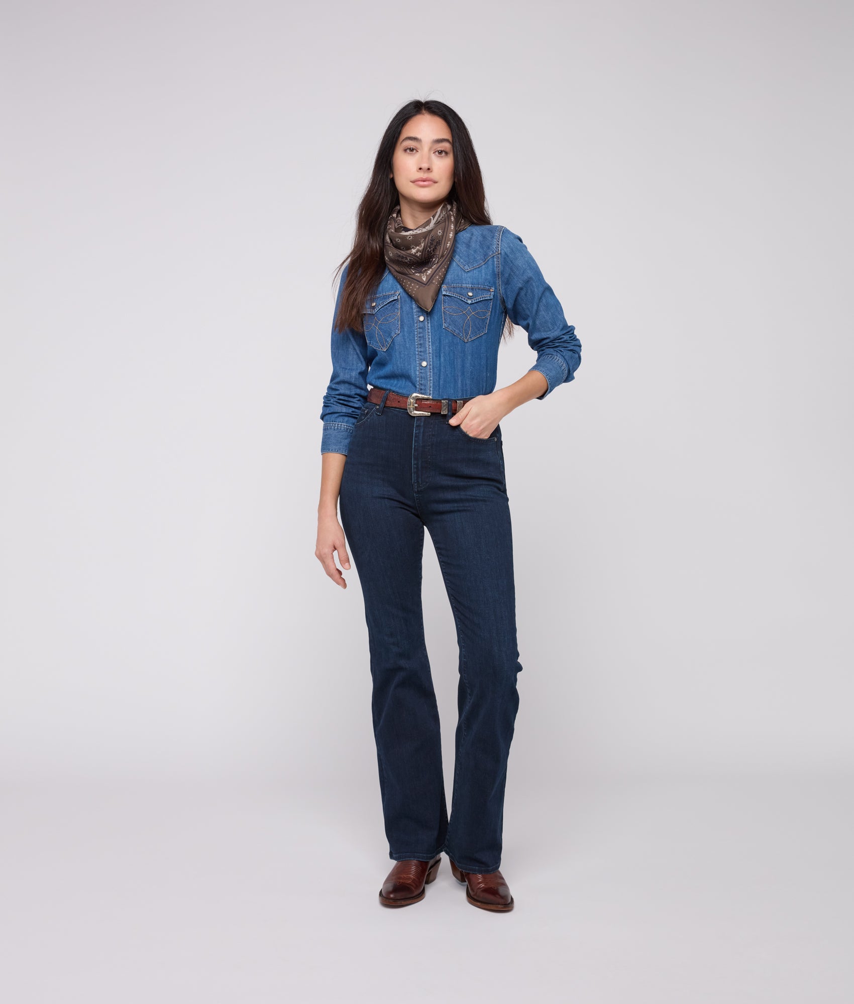 Roots Silk Scarf :: Brown - Image 2