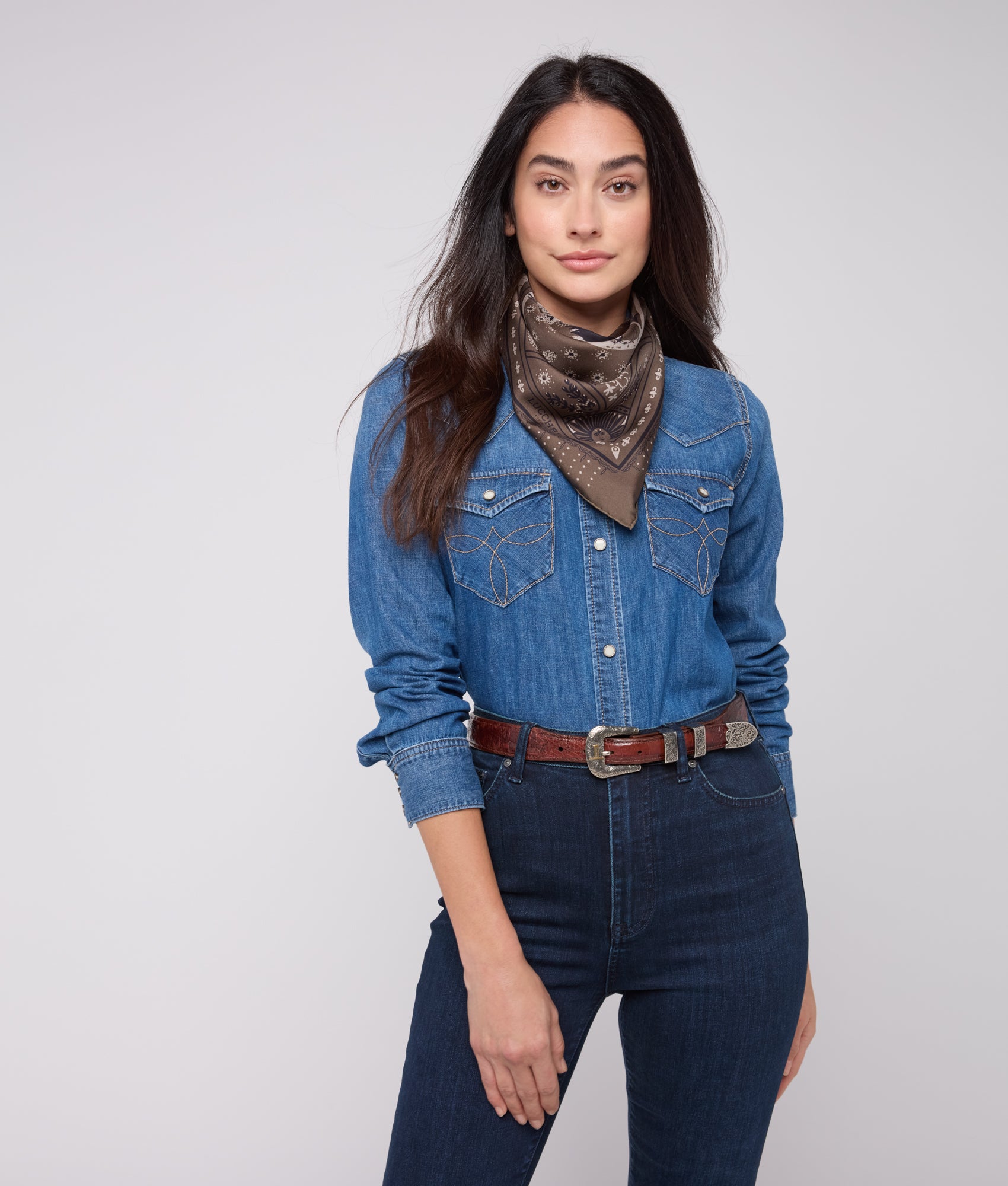 Roots Silk Scarf :: Brown - Image 3