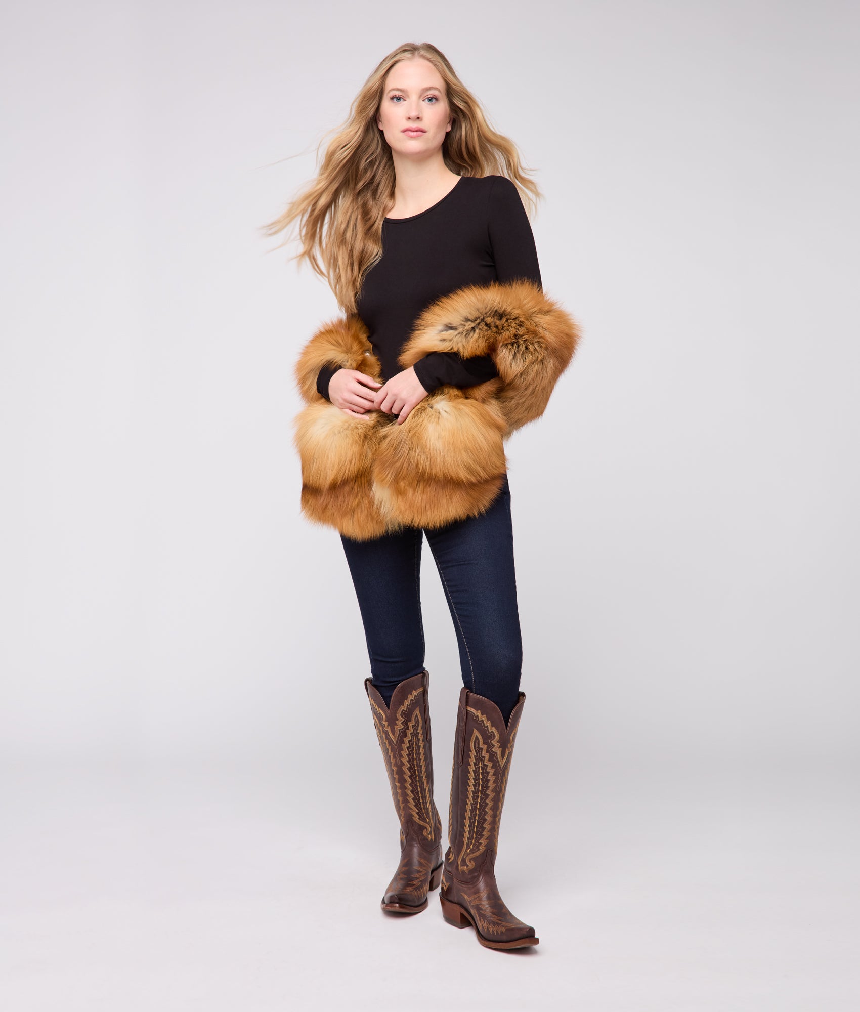 Pelliccia Handwarmer Scarf :: Red - Image 2