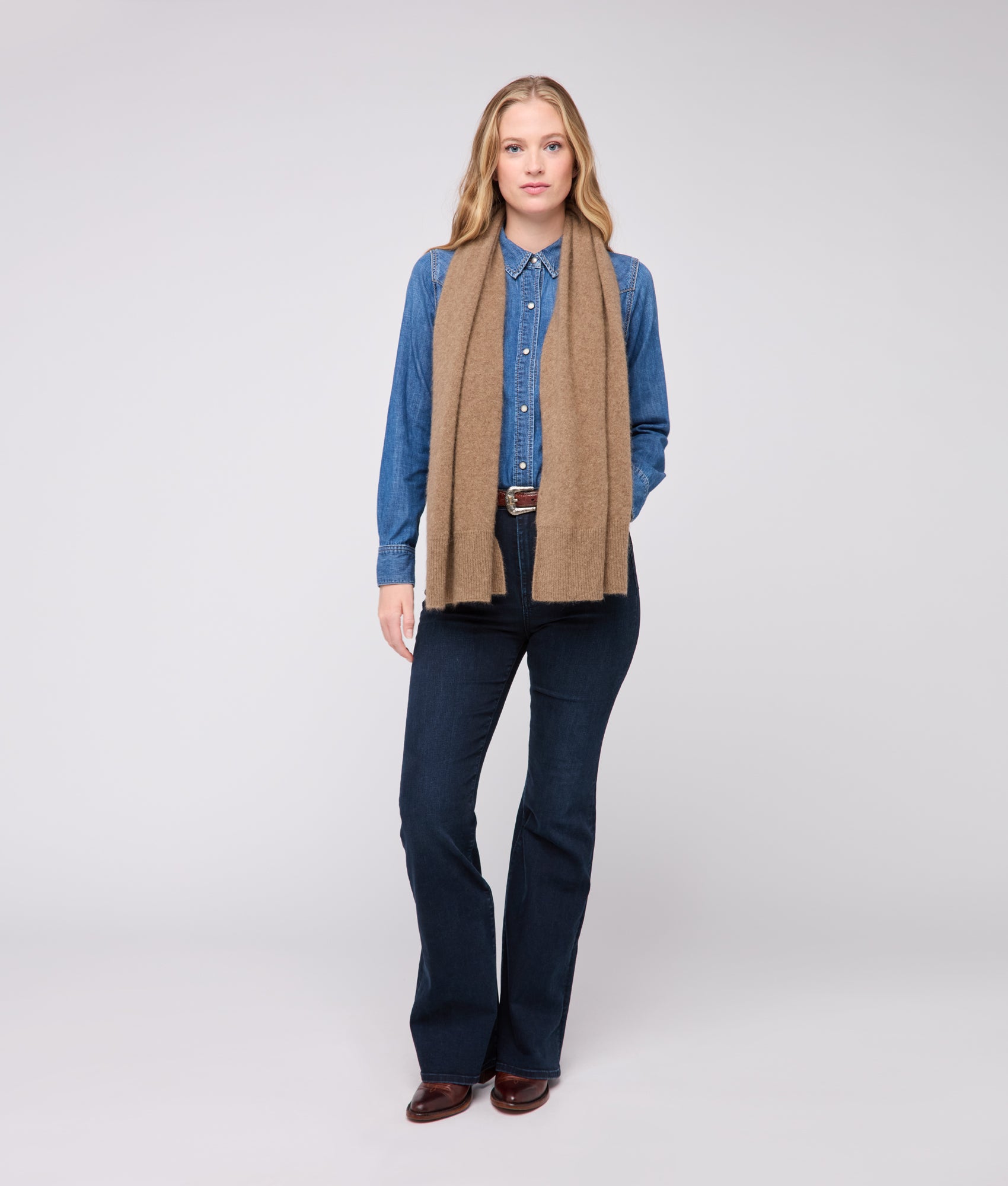 Park City Cashmere Scarf :: Tan - Image 2