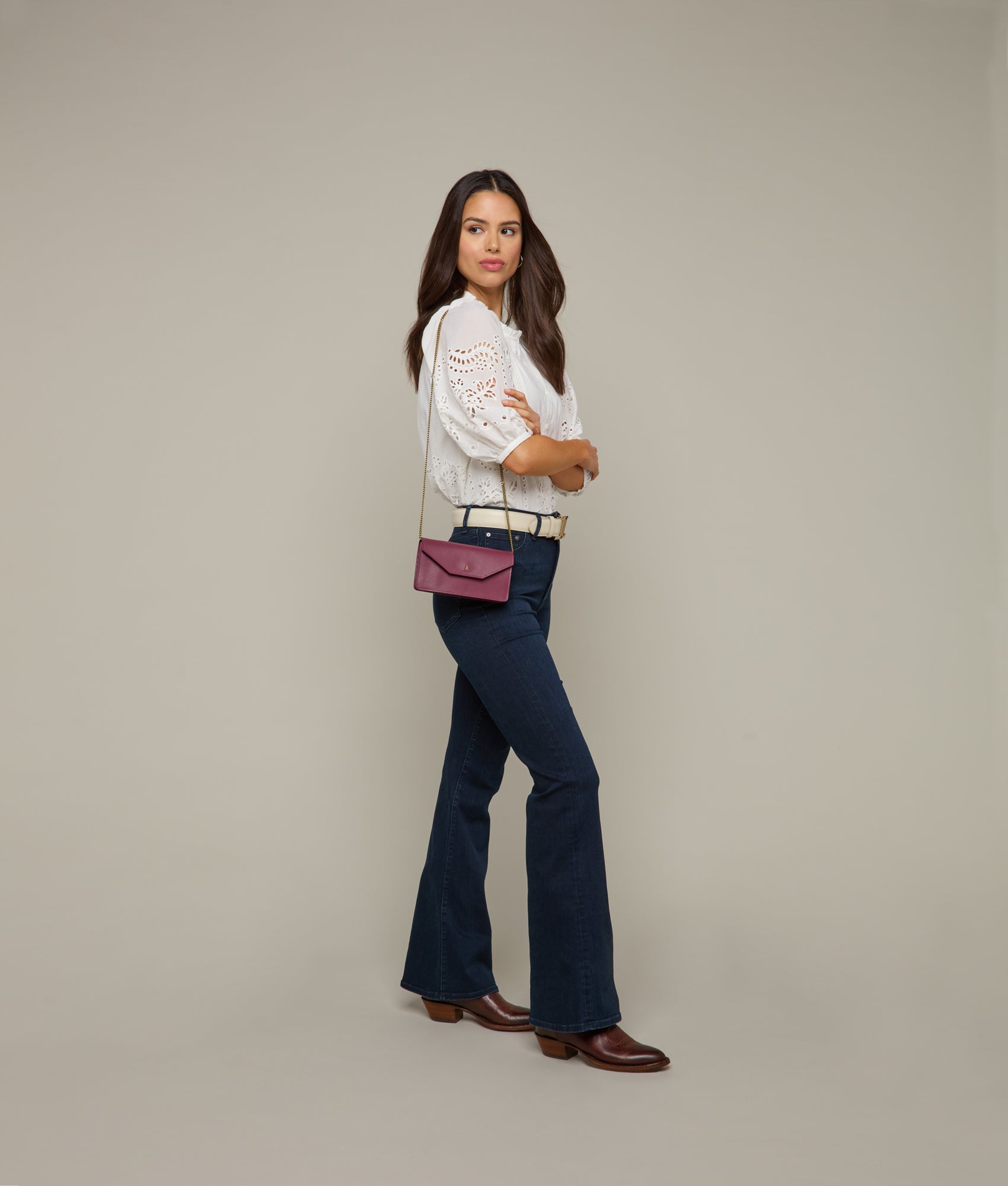 Long Wallet On A Chain :: Burgundy - Image 7