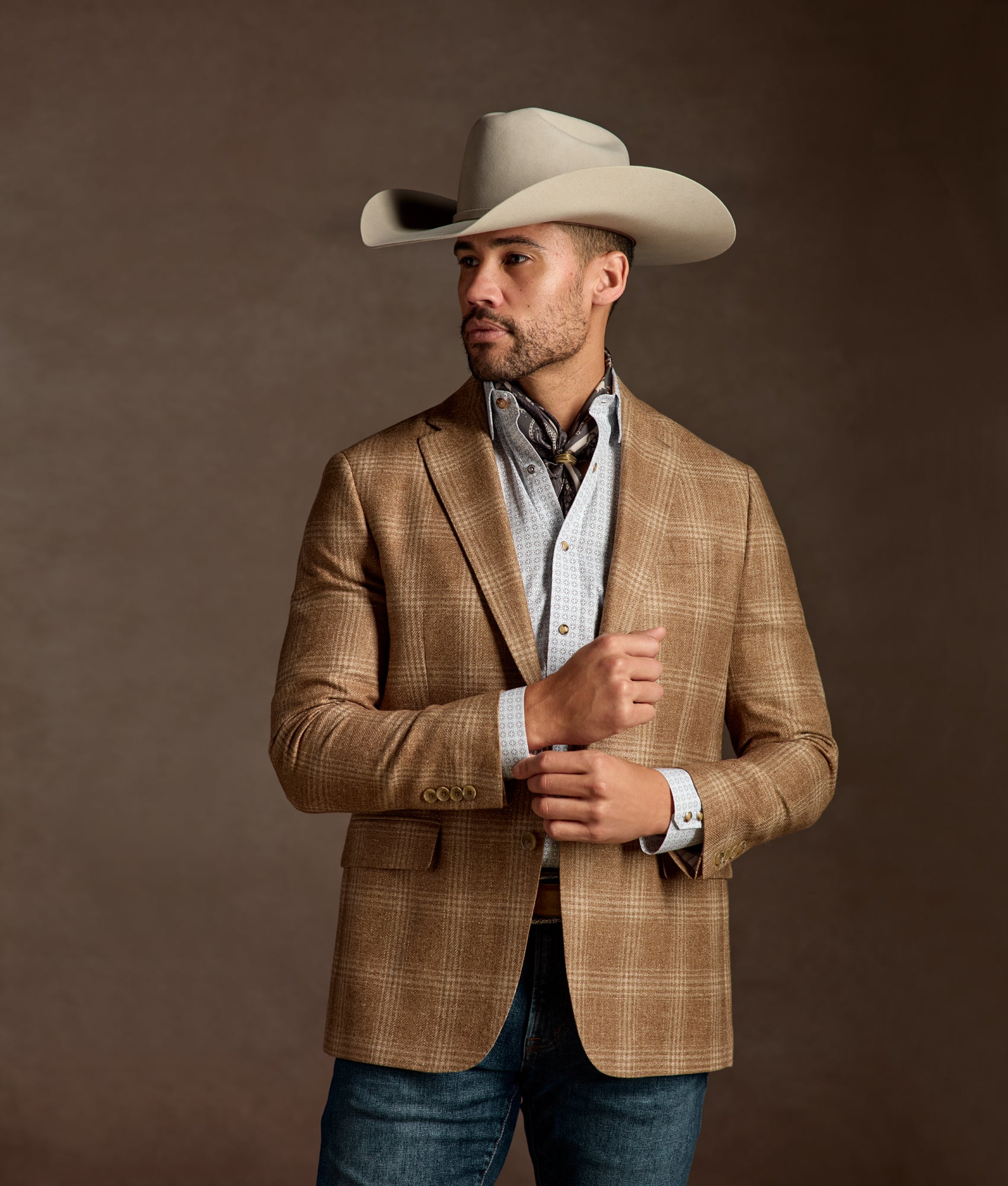 Roots Silk Scarf :: Brown - Image 4