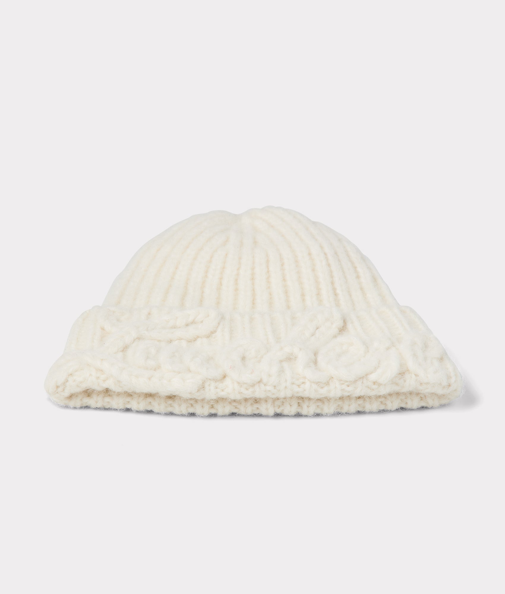 Script Knitted Beanie :: Cream - Image 3