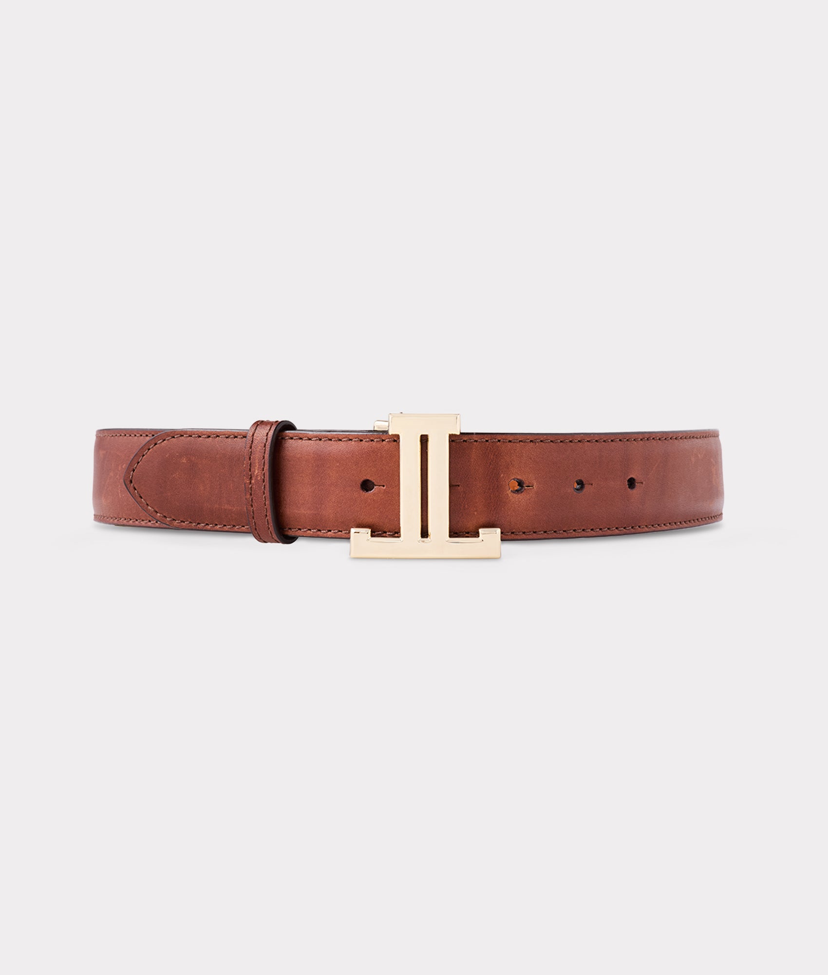 Women's Mirrored L Belt :: Tan - Image 2