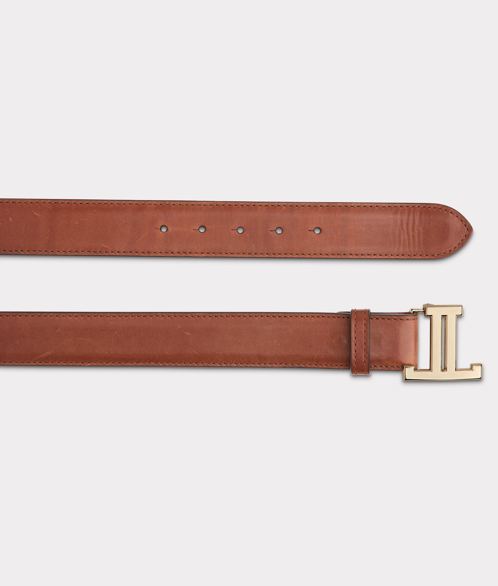 Women's Mirrored L Belt :: Tan - Image 3