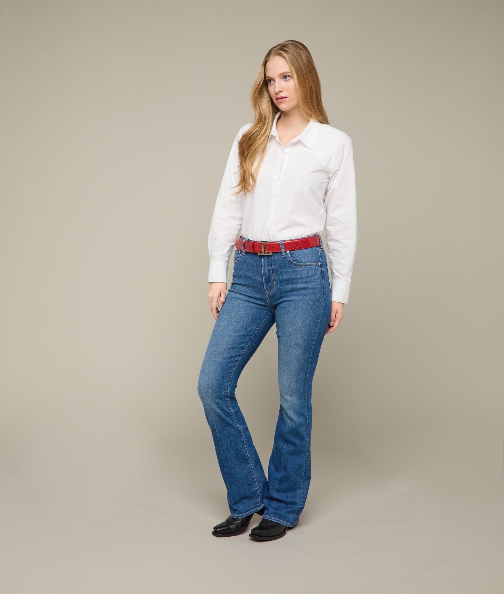 Women's Mirrored L Belt :: Tristan Red - Image 4
