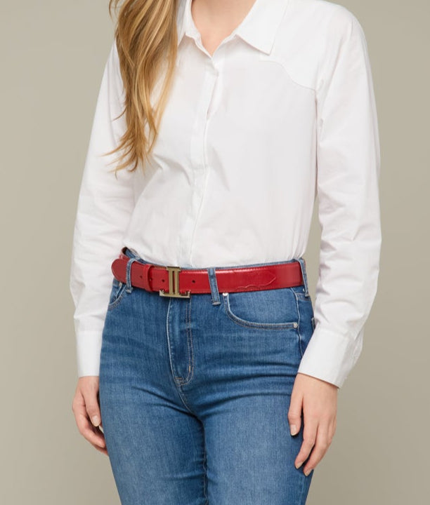 Women's Mirrored L Belt :: Tristan Red - Image 3