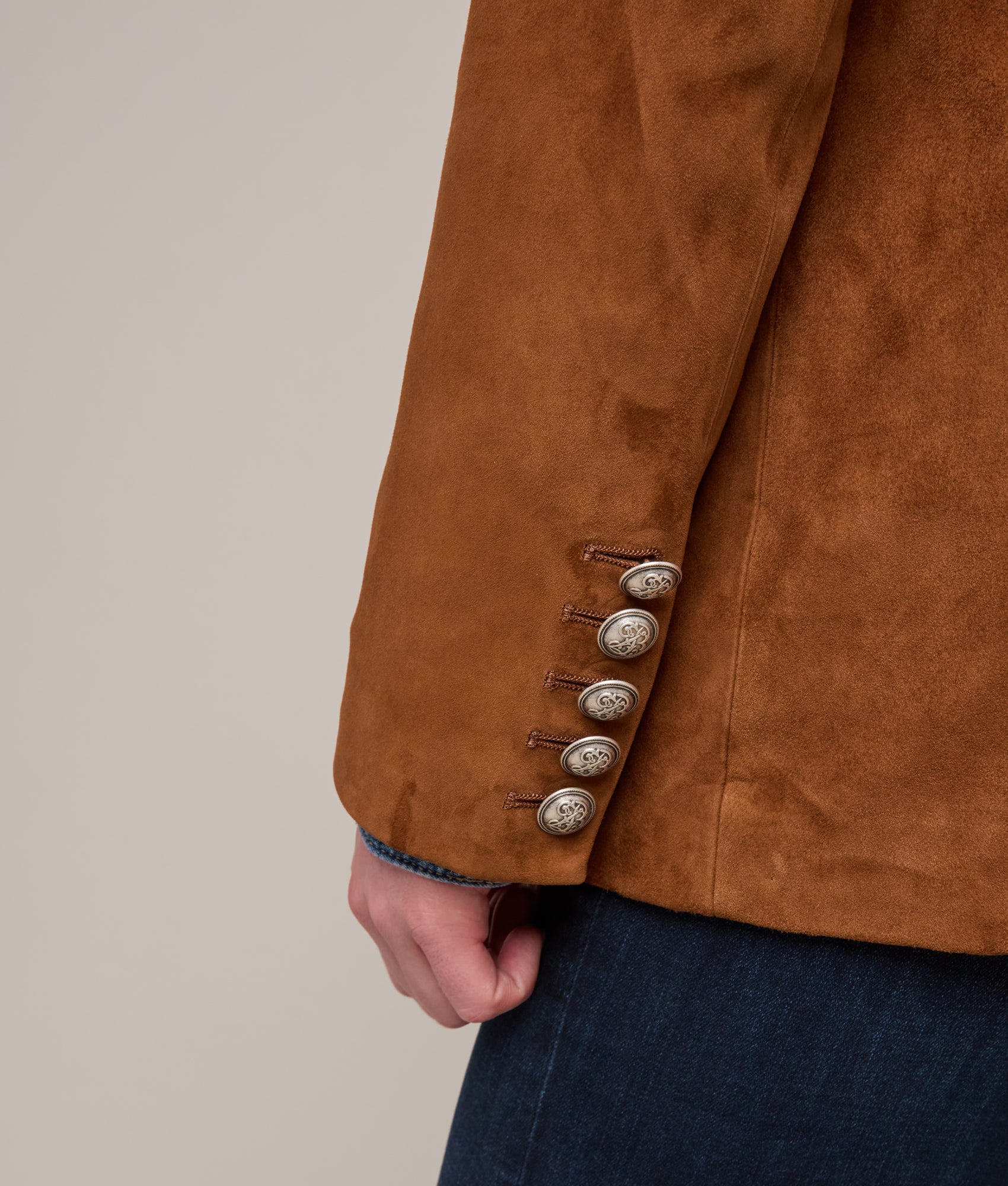 Valerie Suede Blazer :: Cognac - Image 5