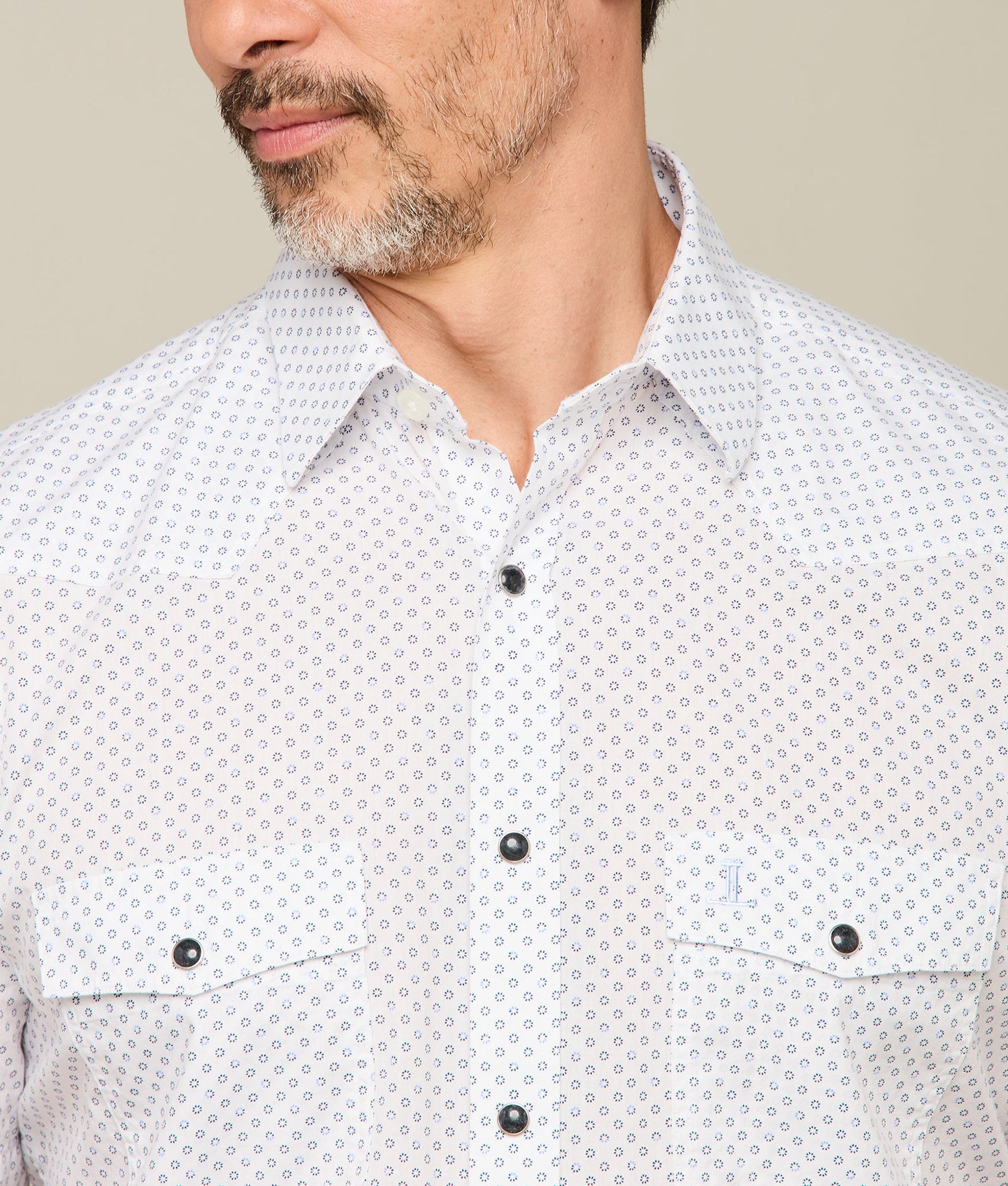 Austin Classic Fit :: Blue And Navy Circle Print - Image 2