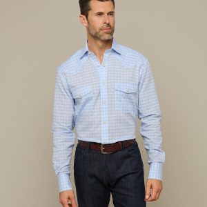 El Paso Plaids :: Powder Blue Top Weave Check