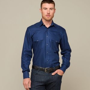 Square Dobby Shirt :: Navy