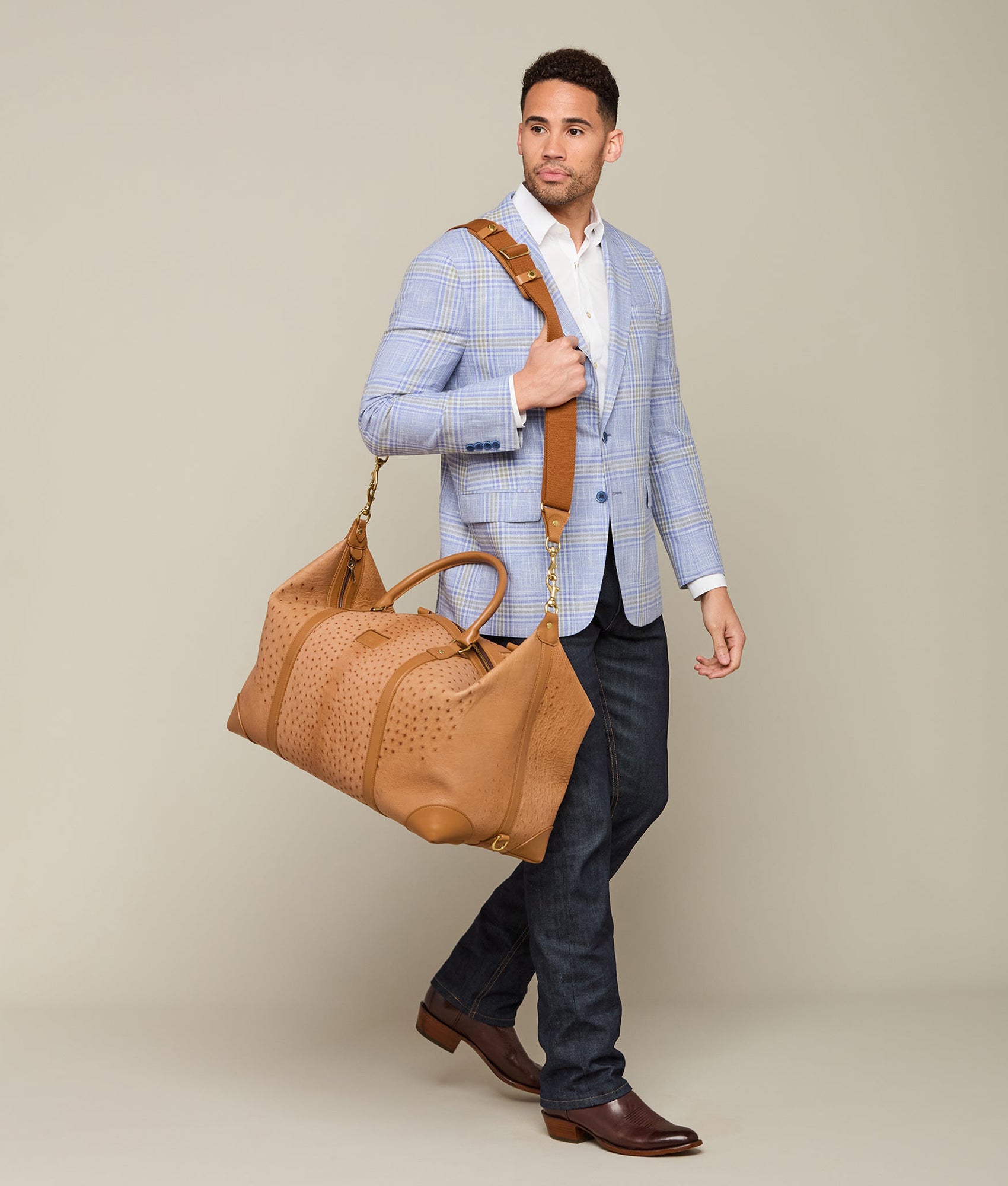 Ostrich Duffle - Large :: Cognac - Image 4