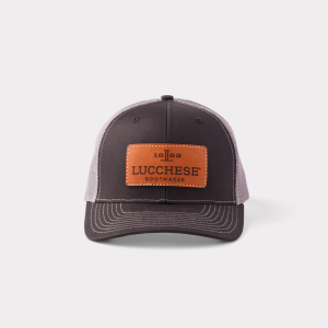 Leather Patch Cap :: Black + Charcoal